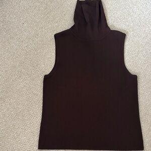 Sleeveless Chocolate Turtleneck Sweater